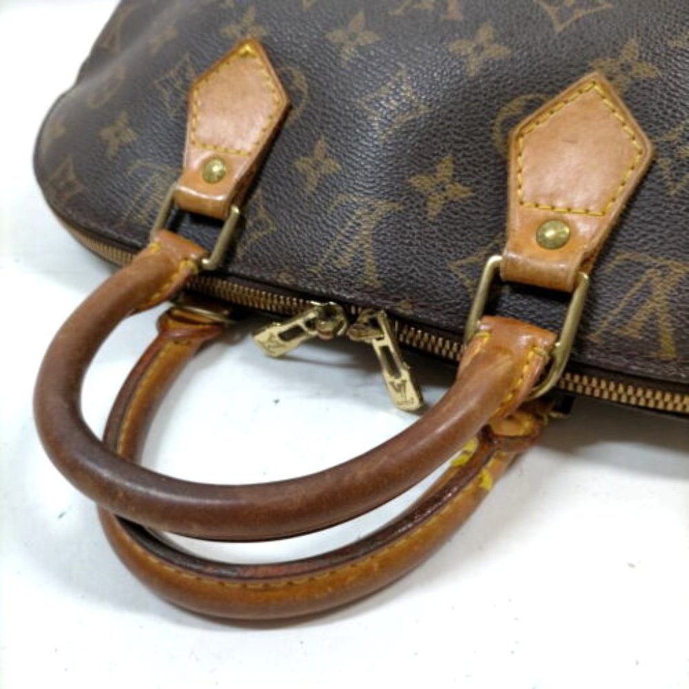 Vintage Louis Vuitton Alma Monogram Leather Handbag Satchel Brown Tan Gold EUC - Picture 5 of 15